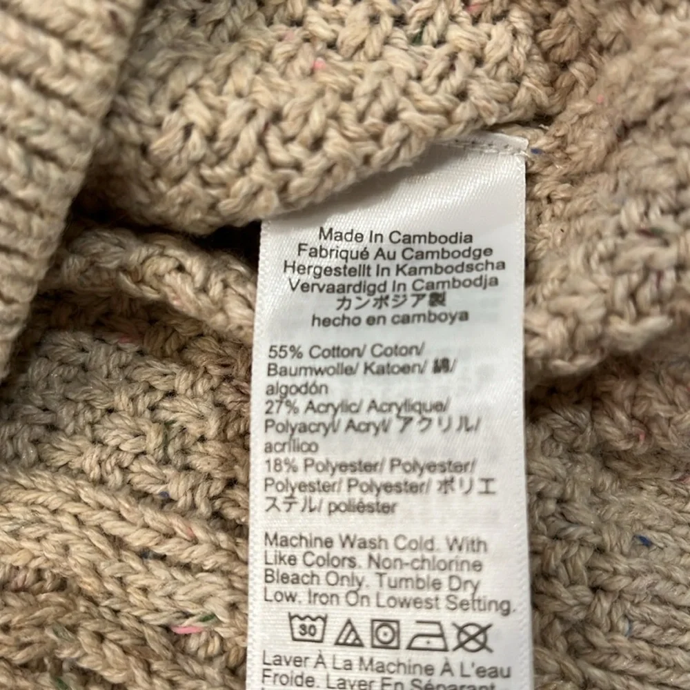J. Crew Heather Khaki Donegal Cable Crewneck Sweater/NWT/XXL - Picture 5 of 10